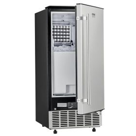 VEVOR Undercounter Built-in Ice Maker, 80 Lbs/Day Under Counter Ice Maker Machine with Reversible Door Stainless Steel