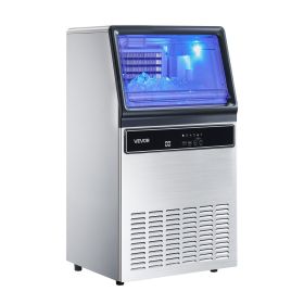VEVOR Commercial Ice Maker Machine, 130Lbs/24H with 33Lbs Storage, 45 Cubes per Cycle