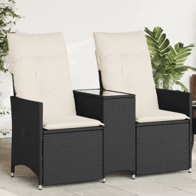 Reclining Garden Sofa Black, Cream white