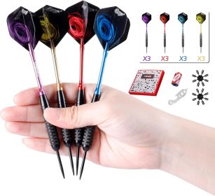 Steel Tip Darts with Aluminium Shafts,16 Protectors,Extra Flights,Sharpener and Tool,for Home Set