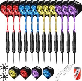 Steel Tip Darts with Aluminium Shafts,16 Protectors, Extra Flights, Sharpener and Tool, for Home Set
