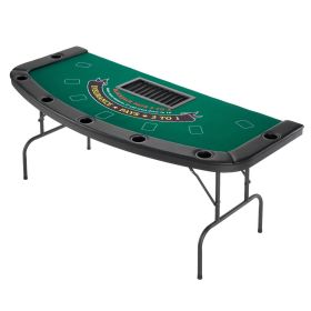 VEVOR Foldable Poker Table, 7 Player 72 in Folding Casino Leisure Table with Padded Rails & Cup Holders