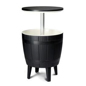 Outdoor Cooler Table, Height-Adjustable Outdoor Cool Bar w/ 10 Gallon Beer and Wine Cooler