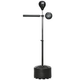 Free Standing Boxing Bag with Stand, Punching Speed Bag Reaction Bar Challenge with Suction Cups, 64-81in Adjustable Height for Teenagers and Adu (Option: Black-855x200x200 mm)