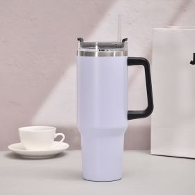 40oz Handle Car Cup with pipette stainless Steel insulated Cold beer cup portable ice cup with handle; Insulated Reusable Leakproof Stainless Ste (Color: purple)