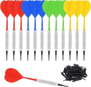 Soft Tip Darts, Bar Dart, Plastic Tip Darts Set, Attach Extra Replacement Tips, Soft Tip Darts for Electronic/Plastic Dartboard (Color: gold-shape B darts tips)
