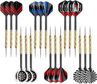 Metal Tip Darts, Steel Tip Darts, Professional Metal Darts, Darts Metal Tip Set, Metal Darts for Dartboard (Color: Classic Legend-Gold)
